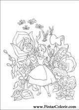 Pintar e Colorir Alice No Pais Das Maravilhas - Desenho 006