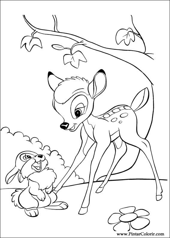 Disegni Per Dipingere Colour Bambi 2 Print Design 003