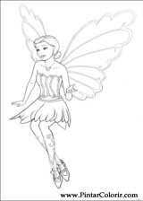 Pintar e Colorir Barbie Mariposa - Desenho 012