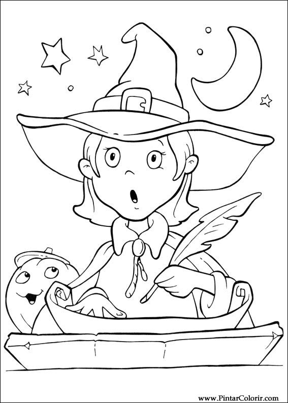 Desenhos para colorir de feliz dia das bruxas com uma piscadela da bruxa  para colorir 