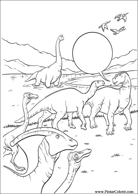 恐竜をペイント カラー図面 プリントデザイン028