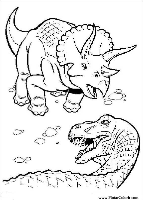 Drawings To Paint & Colour Dinosaur - Print Design 042