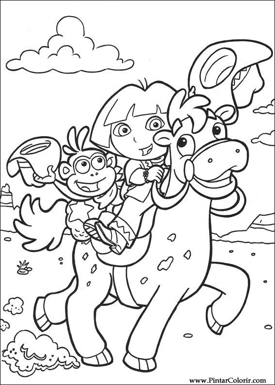 Coloring book Colouring Pages Christmas Coloring Pages Boots The Monkey!  Dora the Explorer, dora, beach, angle png | PNGEgg