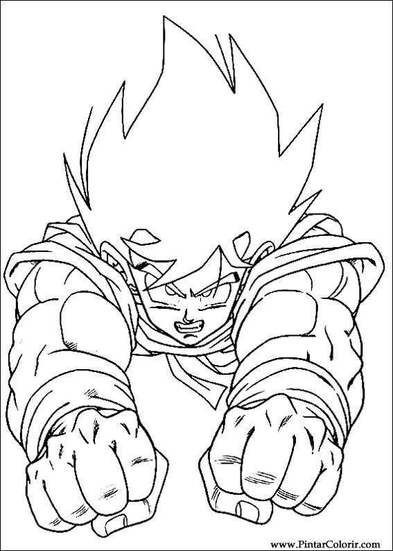 Drawings To Paint & Colour Dragon Ball Z - Print Design 010