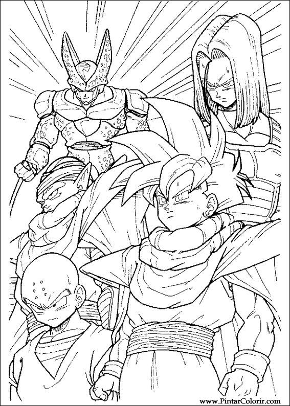 Drawings To Paint & Colour Dragon Ball Z - Print Design 039
