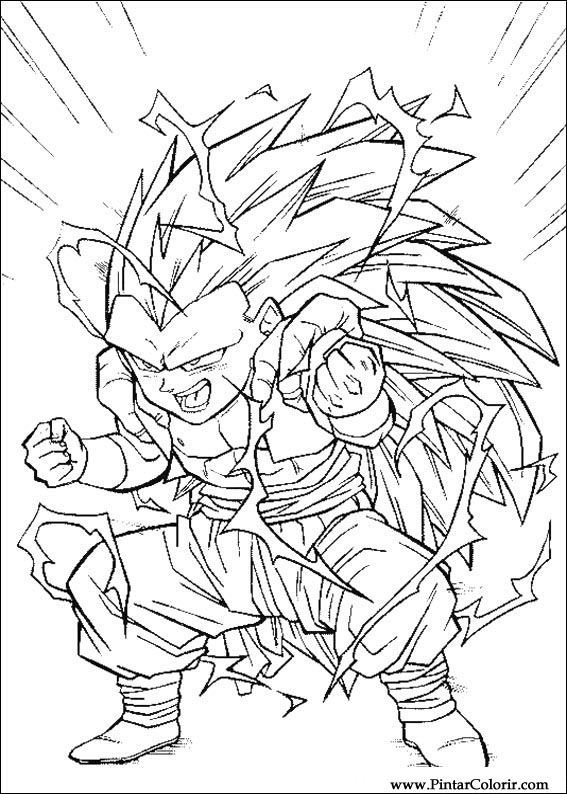 Drawings To Paint & Colour Dragon Ball Z - Print Design 023