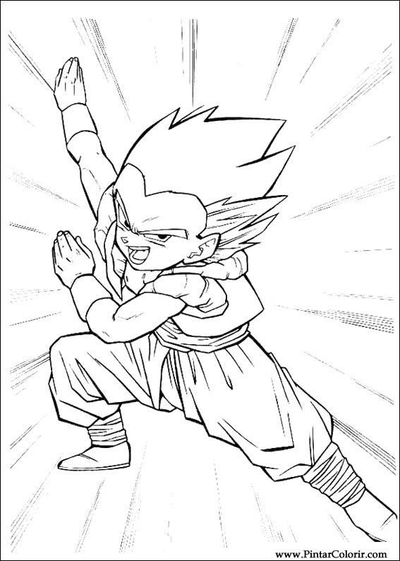 Drawings To Paint & Colour Dragon Ball Z - Print Design 072