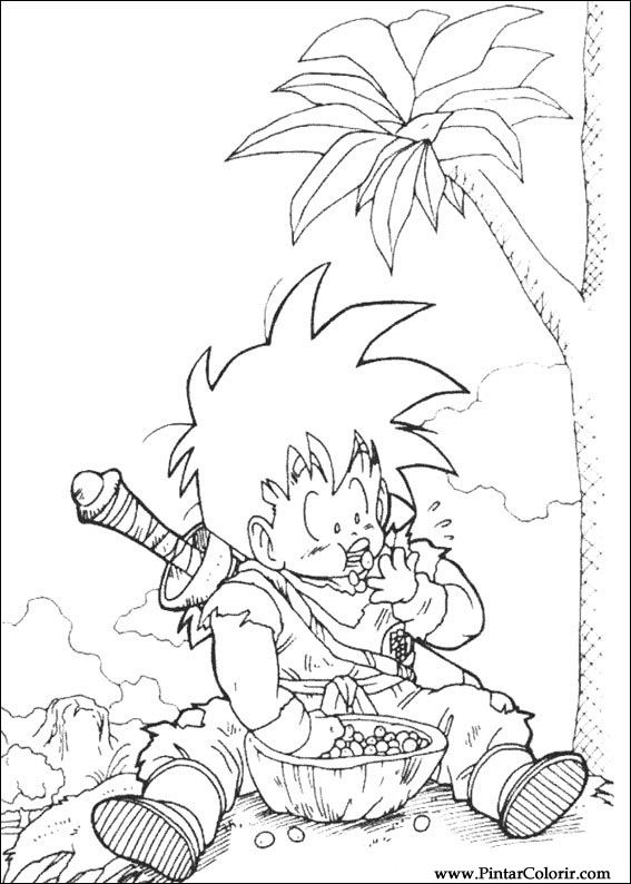 Goku para desenhar com gohan - Imprimir Desenhos