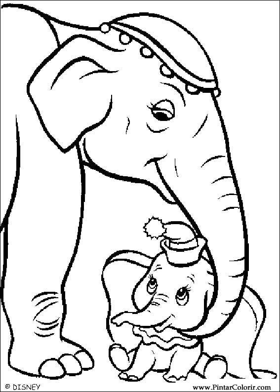 Pintar e Colorir Dumbo - Desenho 004