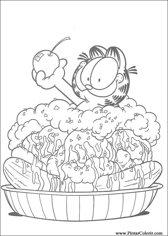 Pintar e Colorir Garfield - Desenho 064