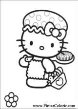 Pintar e Colorir Hello Kitty - Desenho 002
