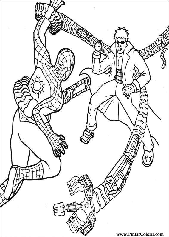 Drawings To Paint & Colour Spiderman - Print Design 033