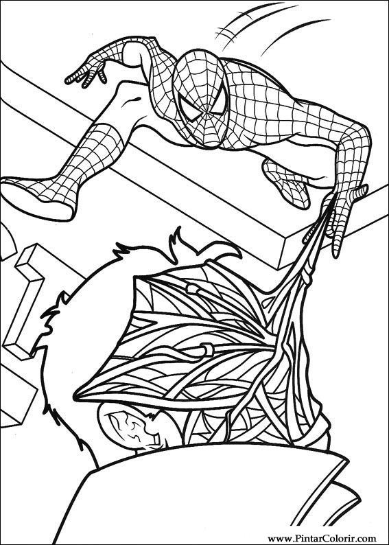 Desenhos Para Pintar e Colorir Homem Aranha - Imprimir Desenho 037