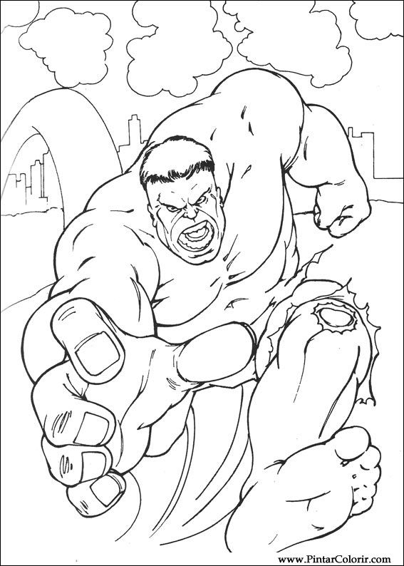 Pintar e Colorir Hulk - Desenho 018
