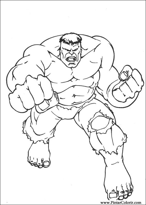 Pintar e Colorir Hulk - Desenho 025