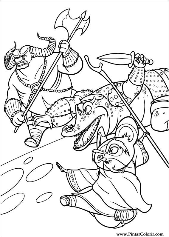 Tekeningen Te Schilderen Kleur Kung Fu Panda 2 Print Design 006