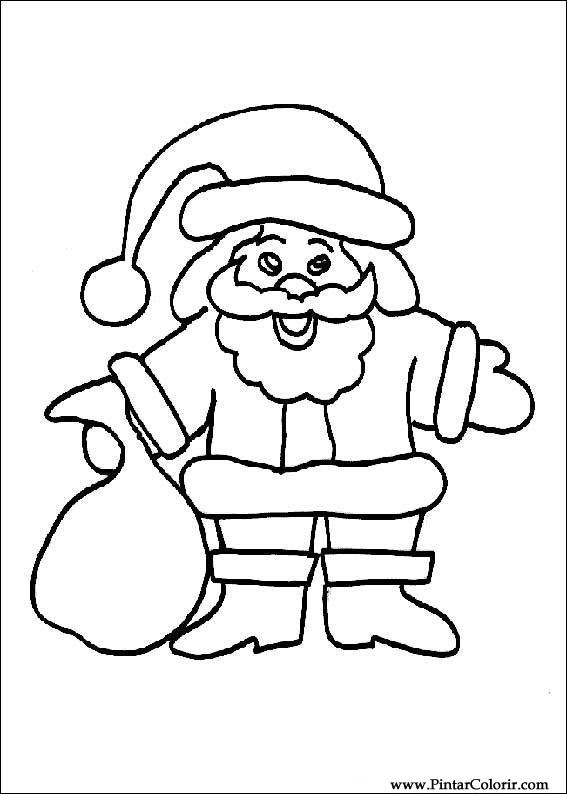 Pintar desenho do Pai Natal (papai noel) Draw paint Santa Claus 
