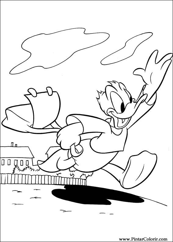 Pintar e Colorir Pato Donald - Desenho 036