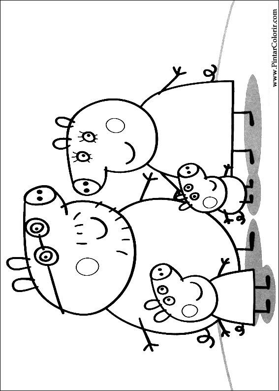 Drawings To Paint & Colour Peppa Pig - Print Design 009
