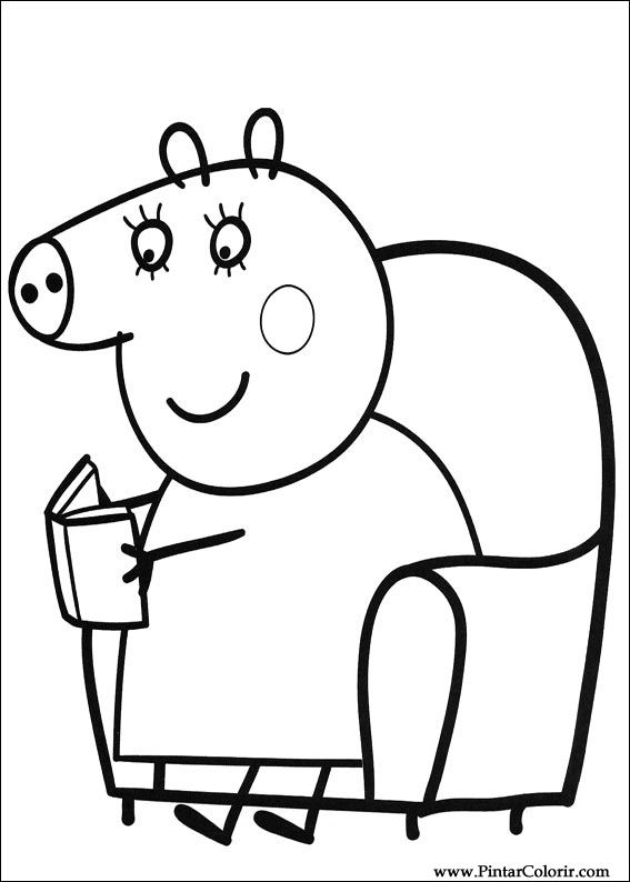 Desenhos Para Pintar e Colorir Peppa Pig - Imprimir Desenho 001