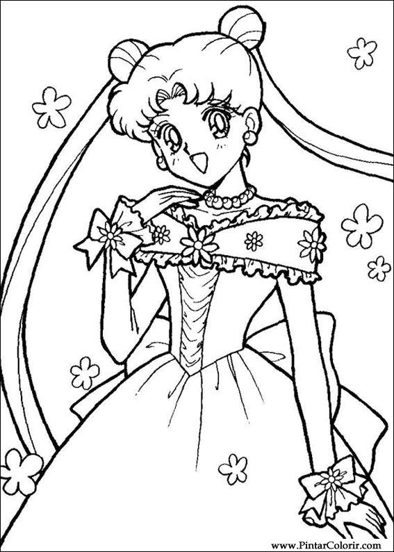 Pintar e Colorir Sailor Moon - Desenho 012
