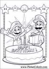 Pintar e Colorir Super Mario Bros - Desenho 004